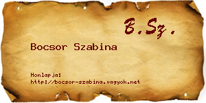 Bocsor Szabina névjegykártya