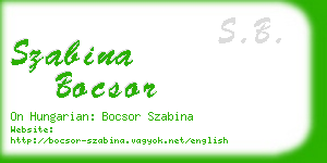 szabina bocsor business card